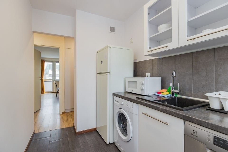 City Apartment | Private kitchen | Fridge, microwave, oven, stovetop