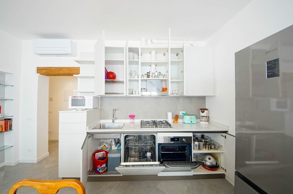 Apartment | Private kitchen | Full-size fridge, microwave, oven, stovetop