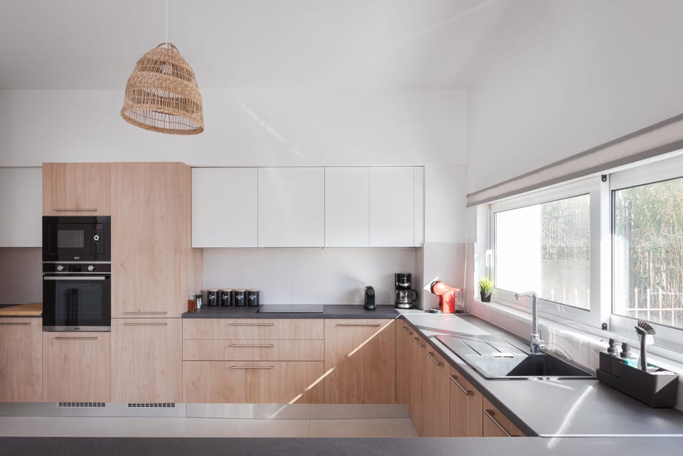 Luxury Villa | Private kitchen | Full-size fridge, microwave, oven, stovetop
