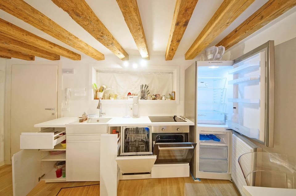 Apartment | Private kitchen | Full-size fridge, microwave, stovetop, dishwasher