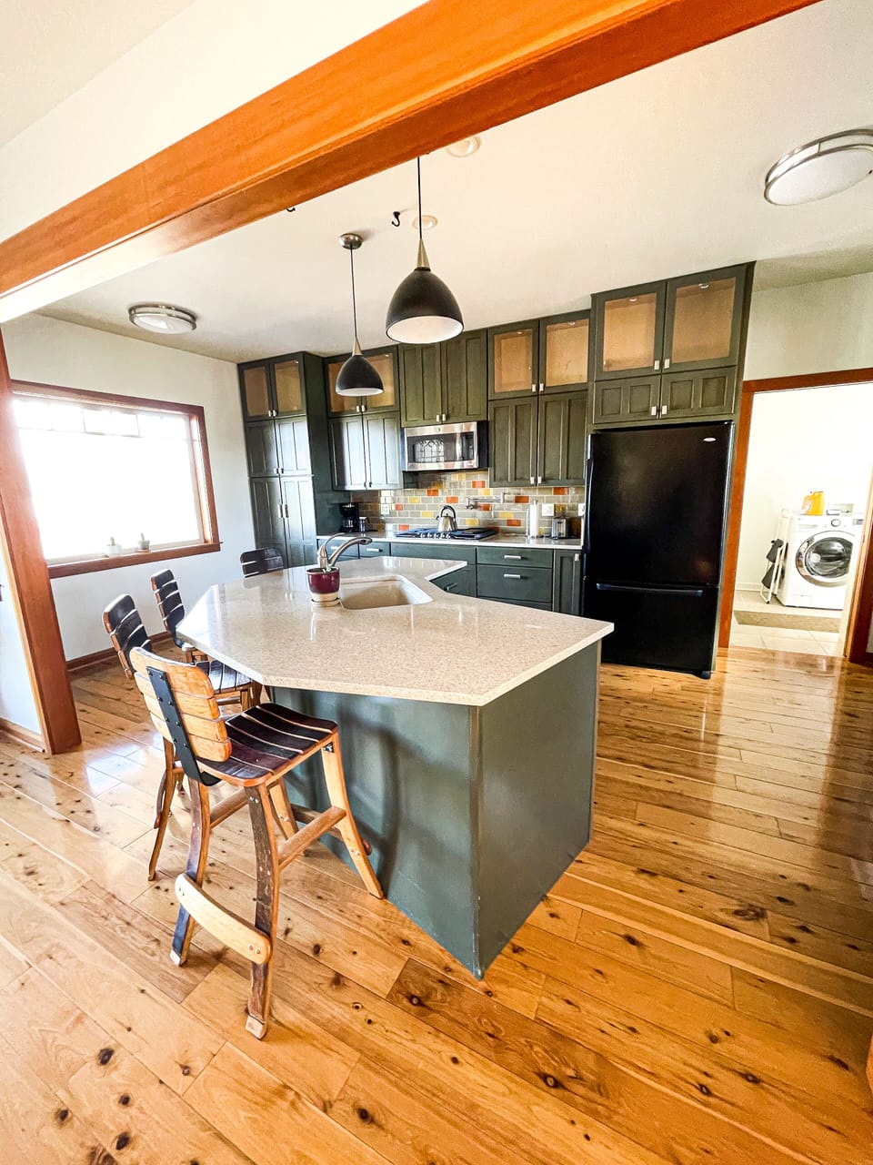 Kitchen with island seating for 4