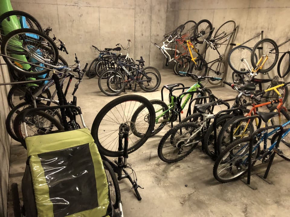Available bike storage room (bikes may also be taken inside)