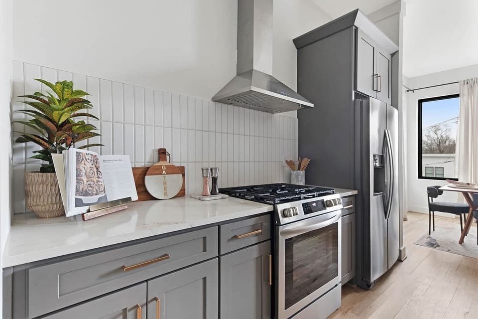Fully Stocked Kitchen with Modern Appliances and Ample Storage