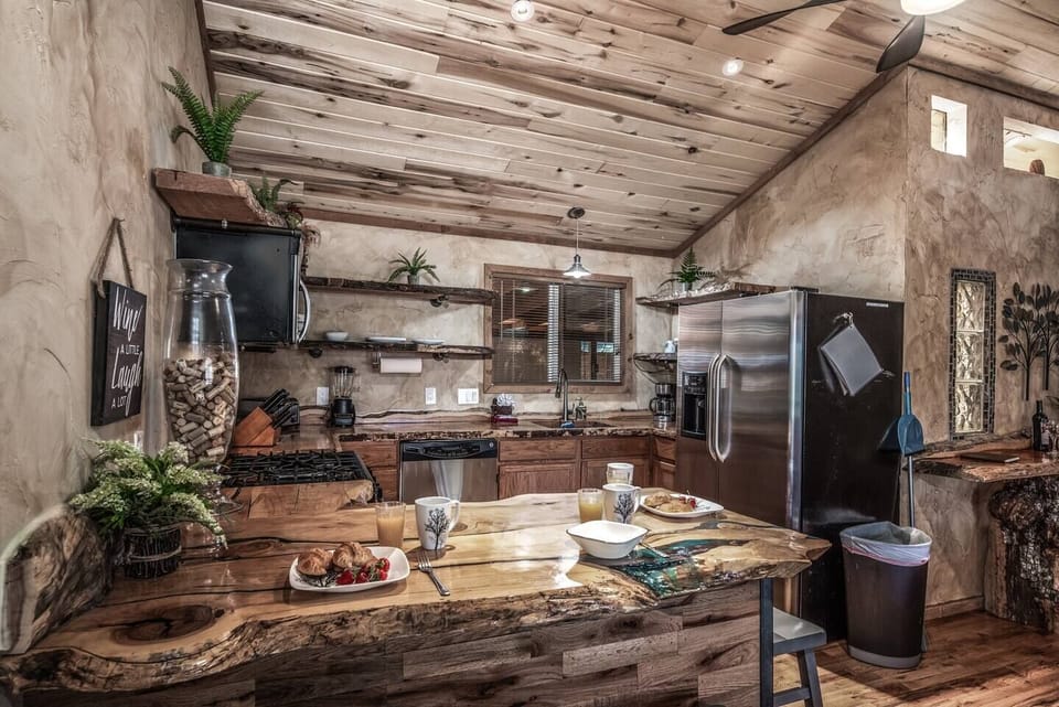 Kitchen with natural gas range 