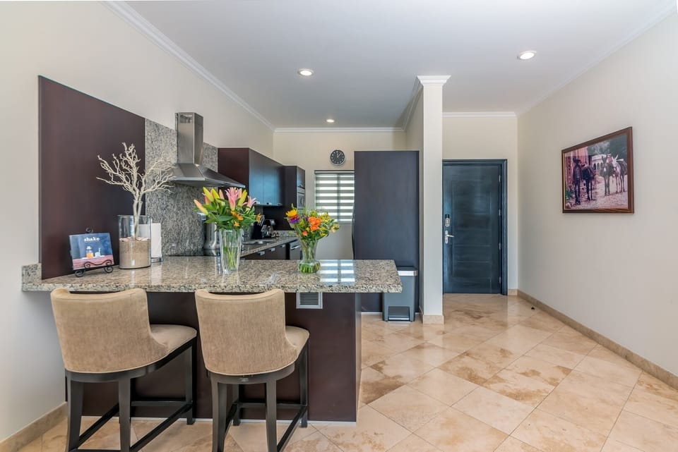 View into Kitchen and Entry Door -
Bar top seating