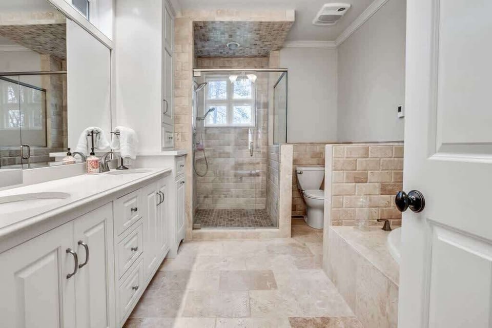 Master bathroom on main level. 