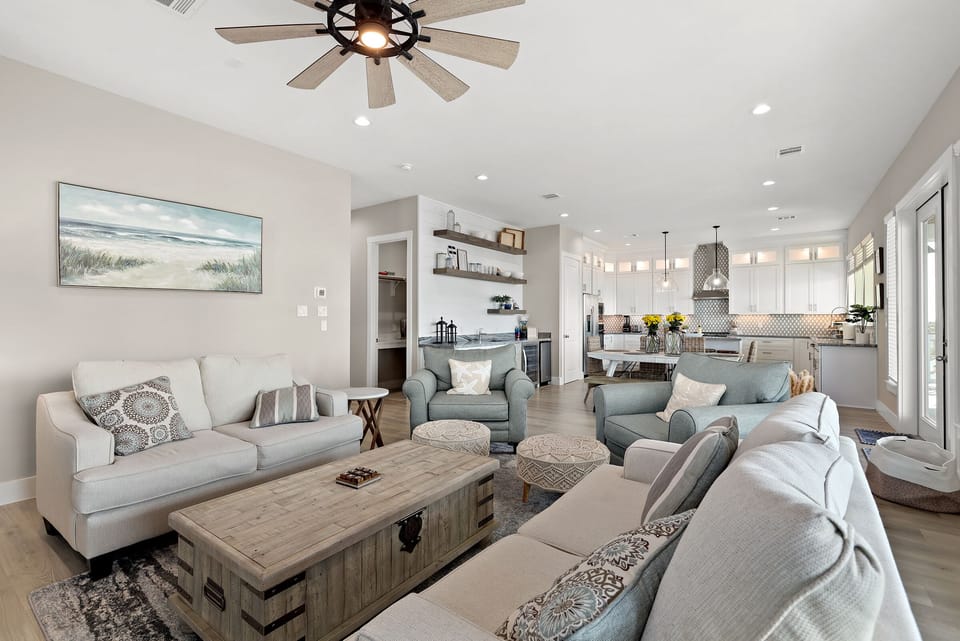 Spacious living room with comfortable seating