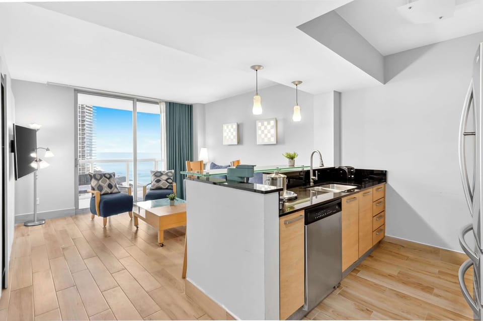 Fully equipped kitchen with modern appliances and everything you need for home-cooked meals.