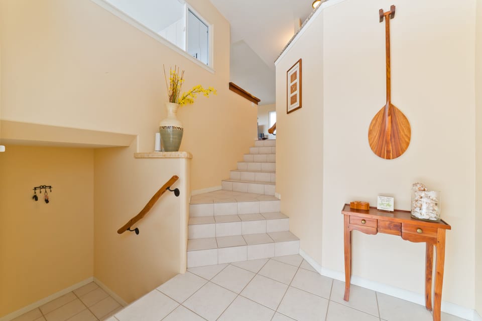Interior entrance- Once inside the house head upstairs to your beautiful living space. (Please note: down the stairs is to the garage which is locked for owner use only.) Once inside the house head upstairs to your beautiful living space.