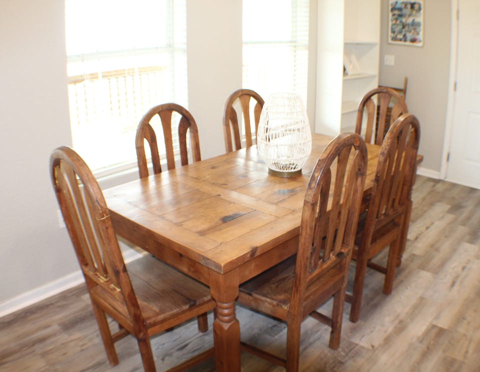 Dining with a view.  Perfect for a family meal.