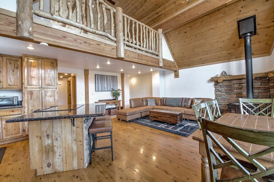 kitchen and living room