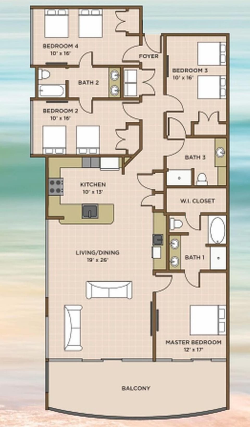 Condo, 4 Bedrooms | Property map