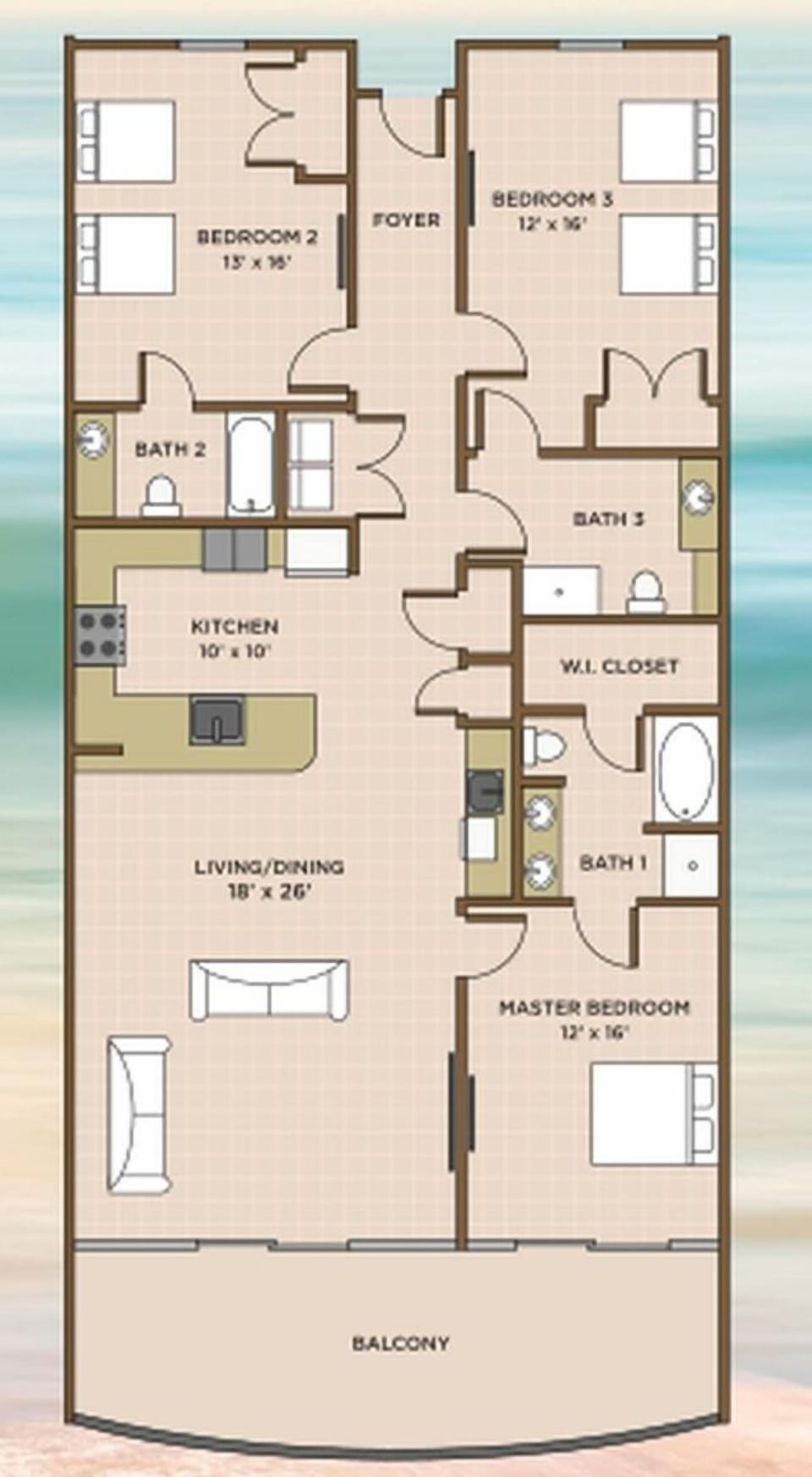 Condo, 3 Bedrooms | Property map