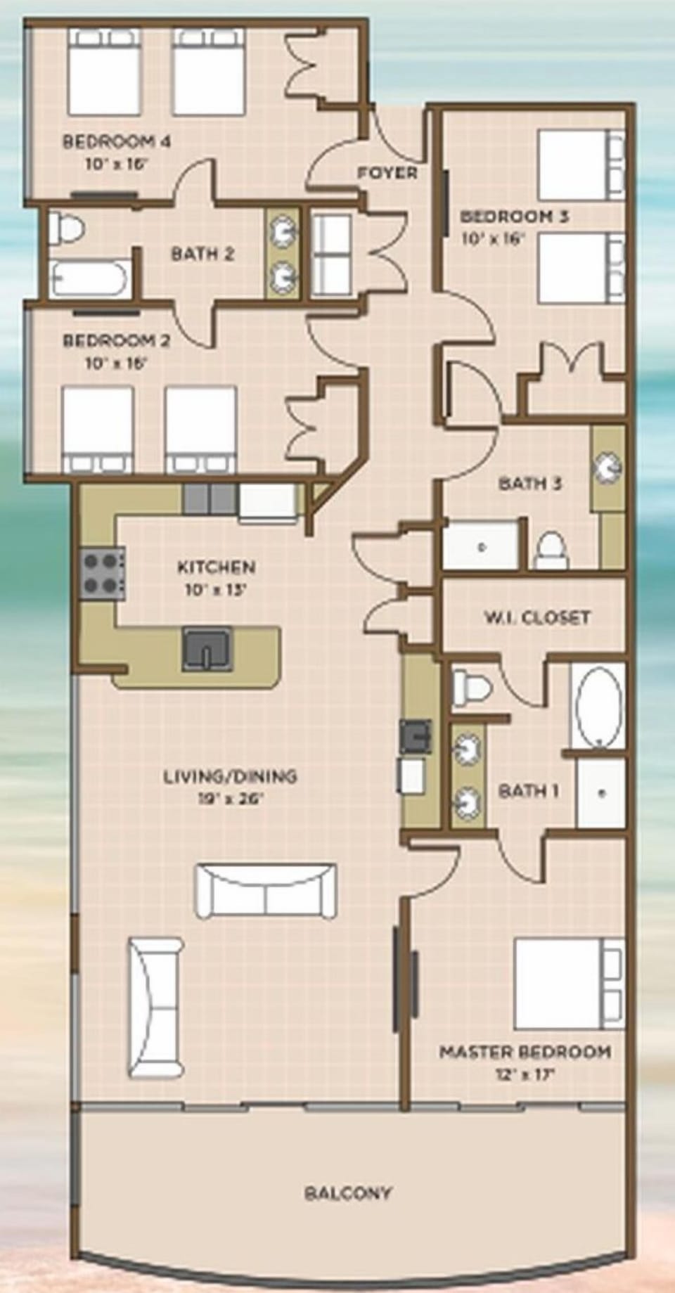Condo, 4 Bedrooms | Property map