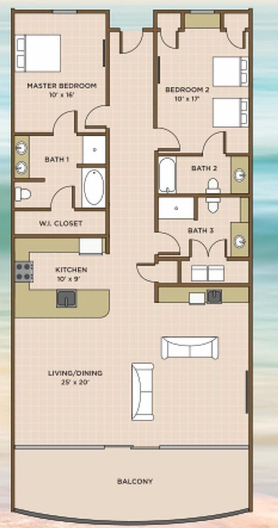 Condo, 2 Bedrooms | Property map