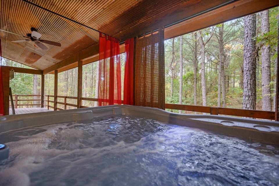 Forest view from hot tub