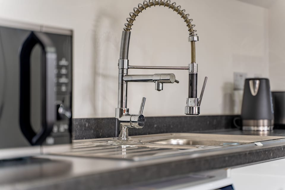 Apartment | Private kitchen | Fridge, microwave, oven, stovetop