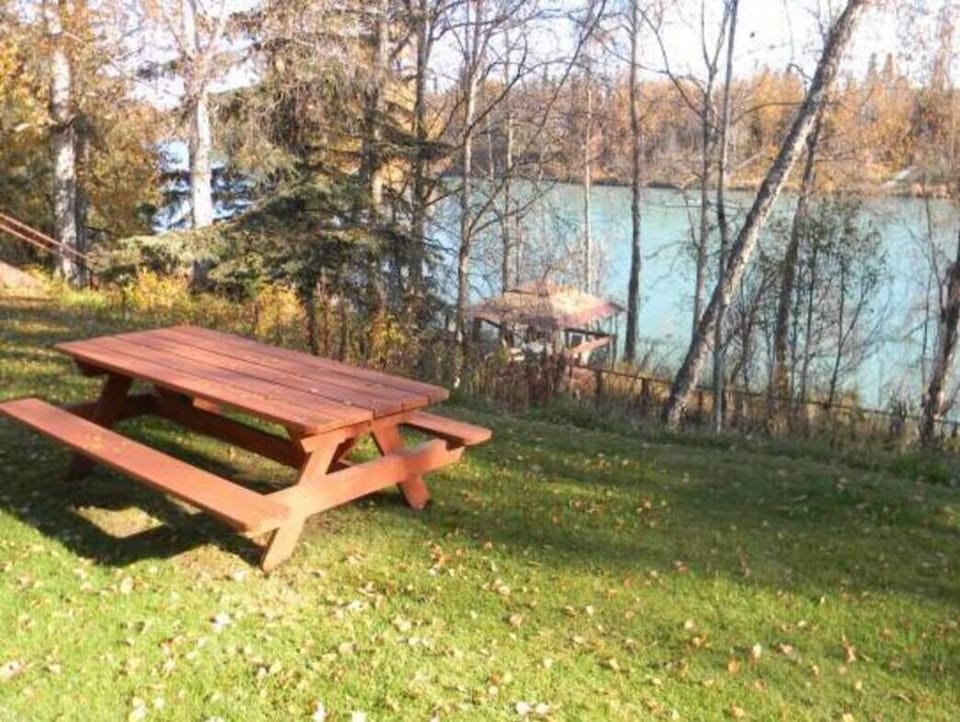 Backyard with river view