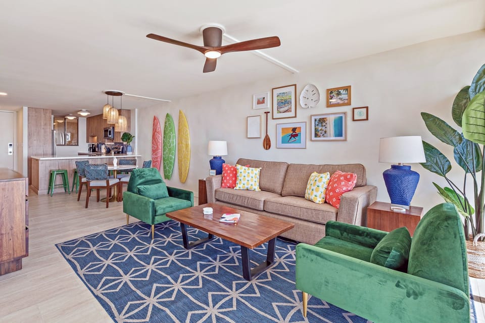 Comfortable seating in the living room.