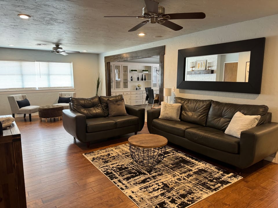 Living area that opens into the kitchen/dining area