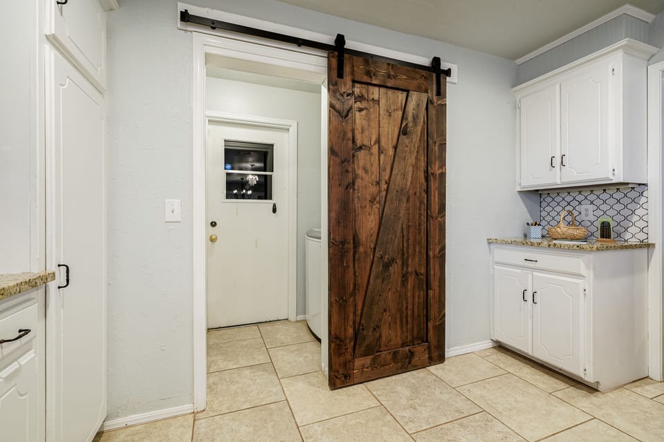 Washer and dryer access from the kitchen