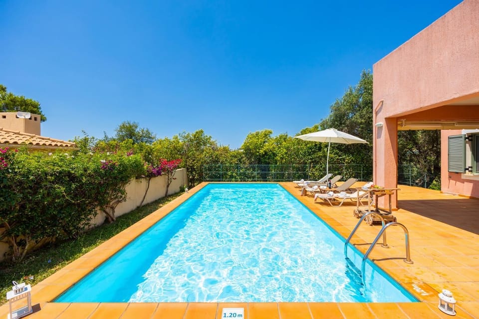 Private pool and terrace with sea views