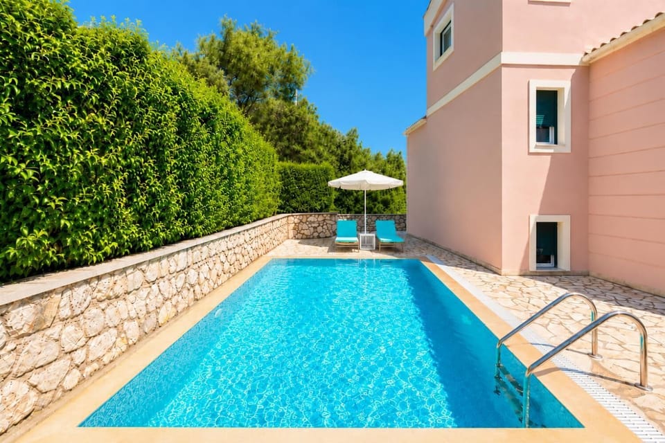 Private pool and terrace with sea views