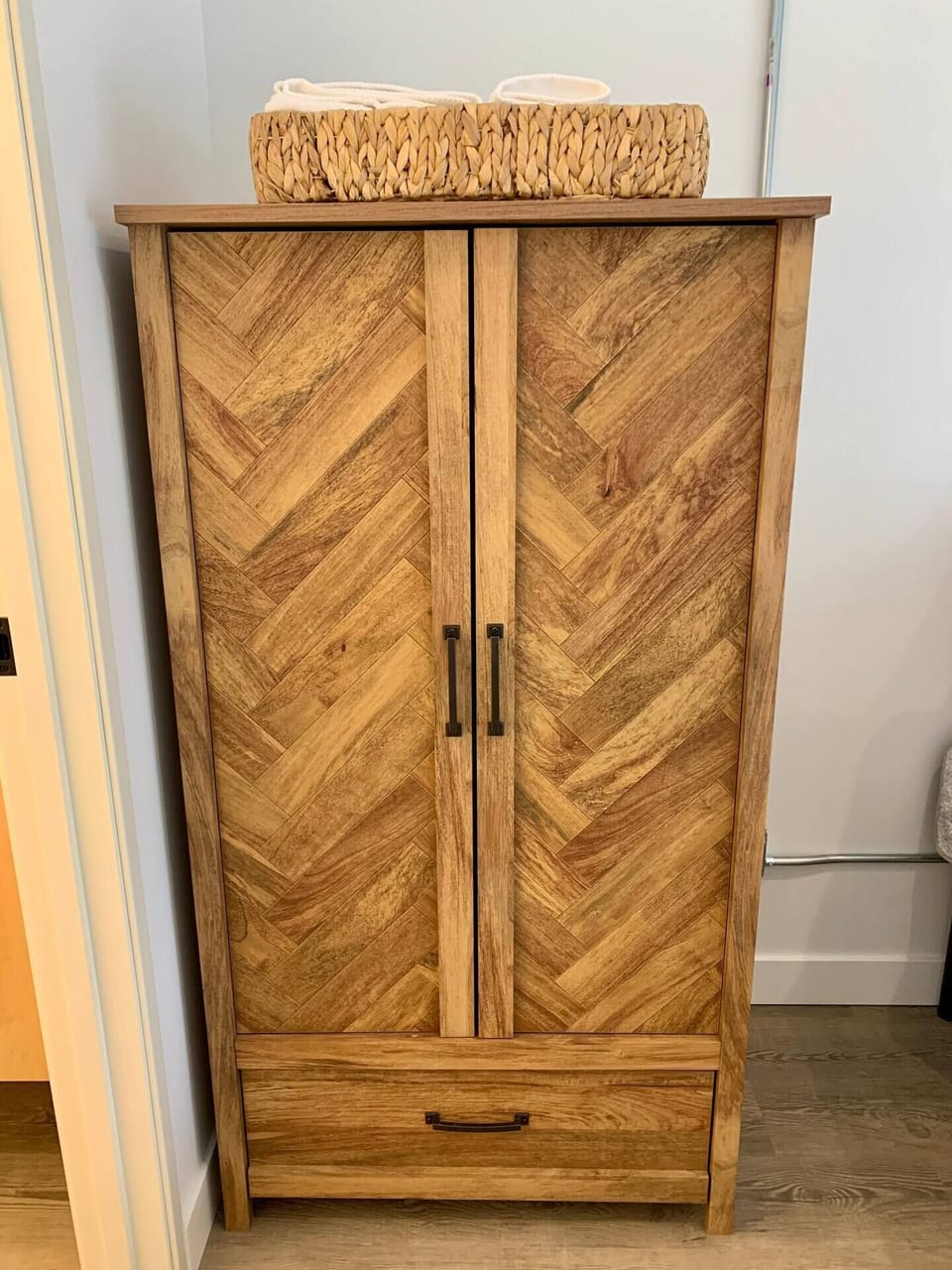 Large armoire for storing clothes. 