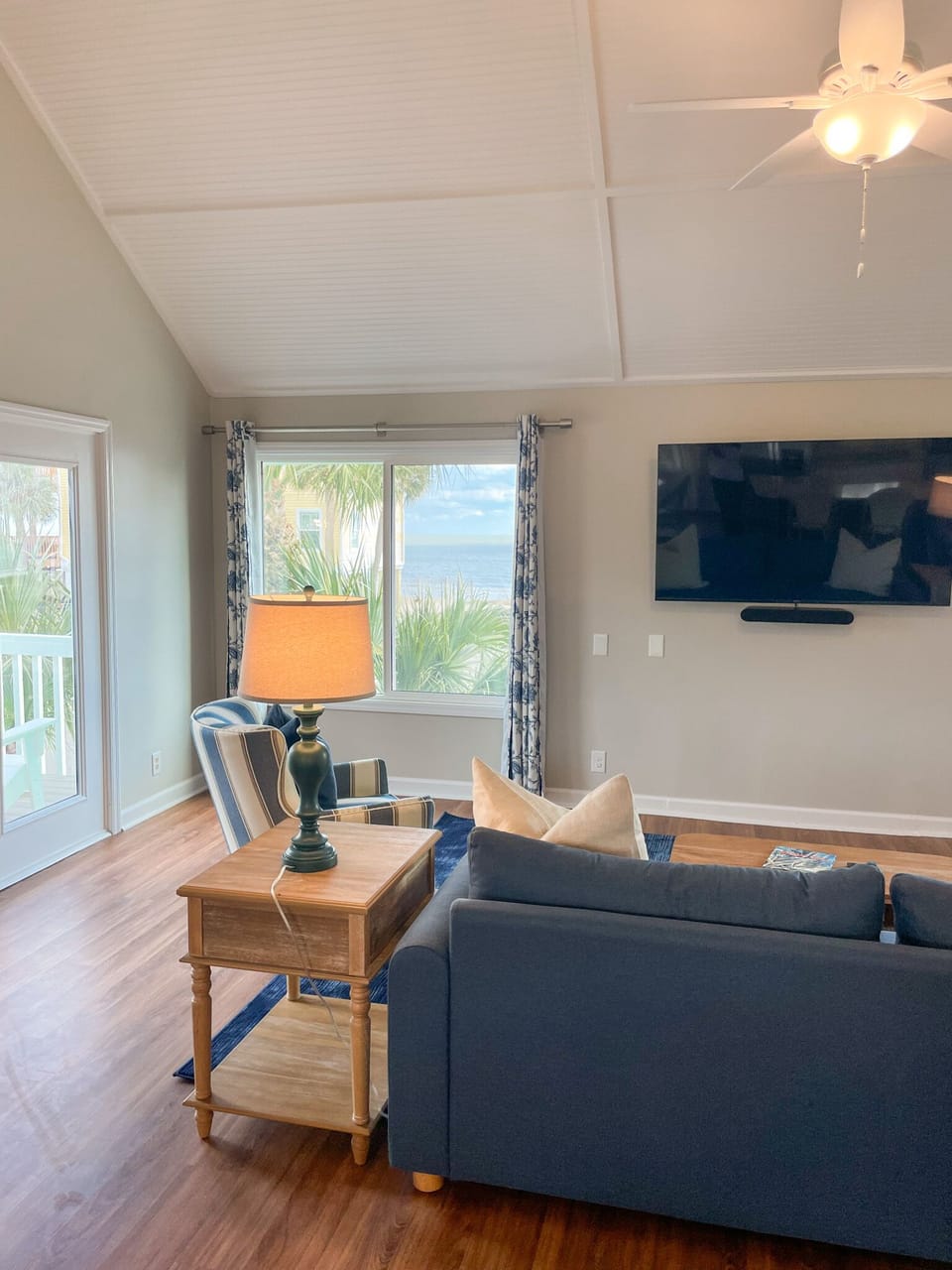 Three smart televisions, each with cable, Netflix, and Hulu.
