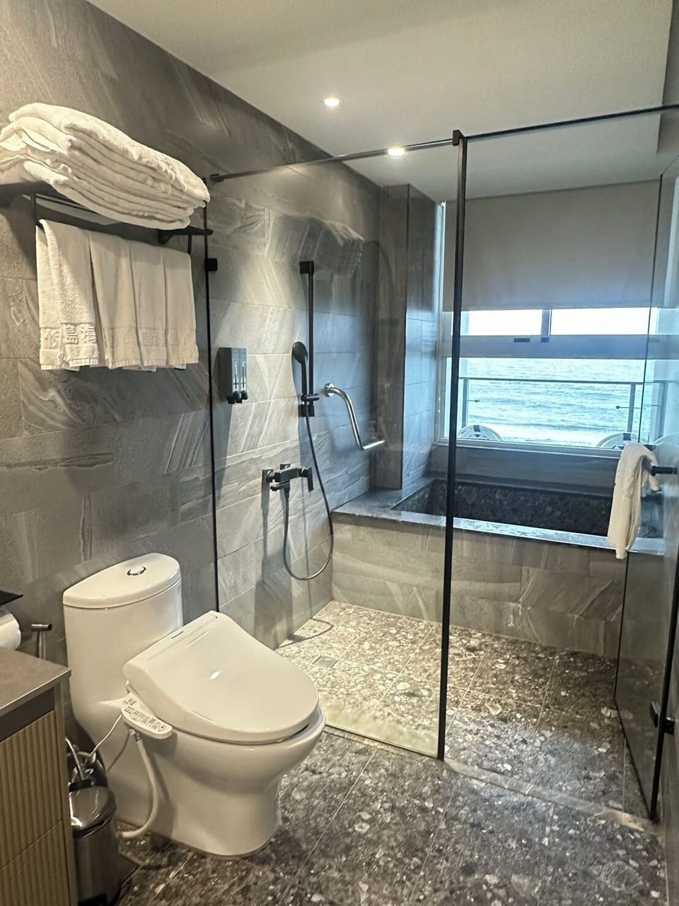 Quadruple Room | Bathroom | Hair dryer, slippers, towels