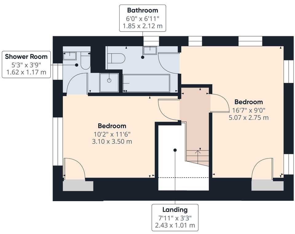 Summerbank Cottage first floor plan