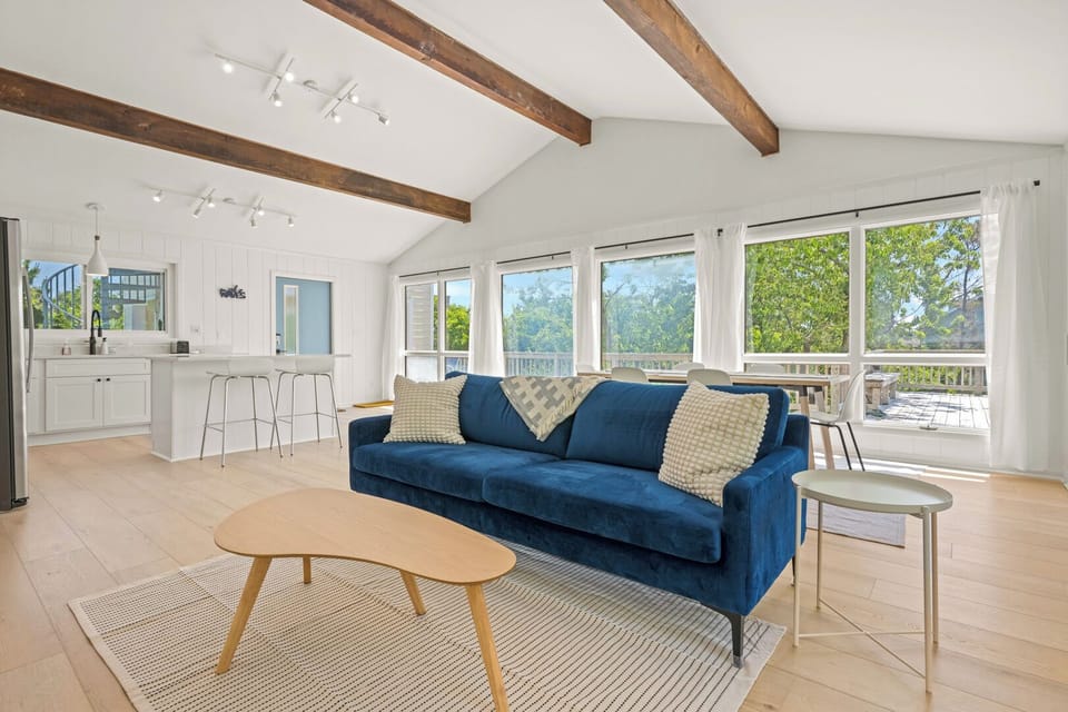 Living Area with Deck Access on Second Level