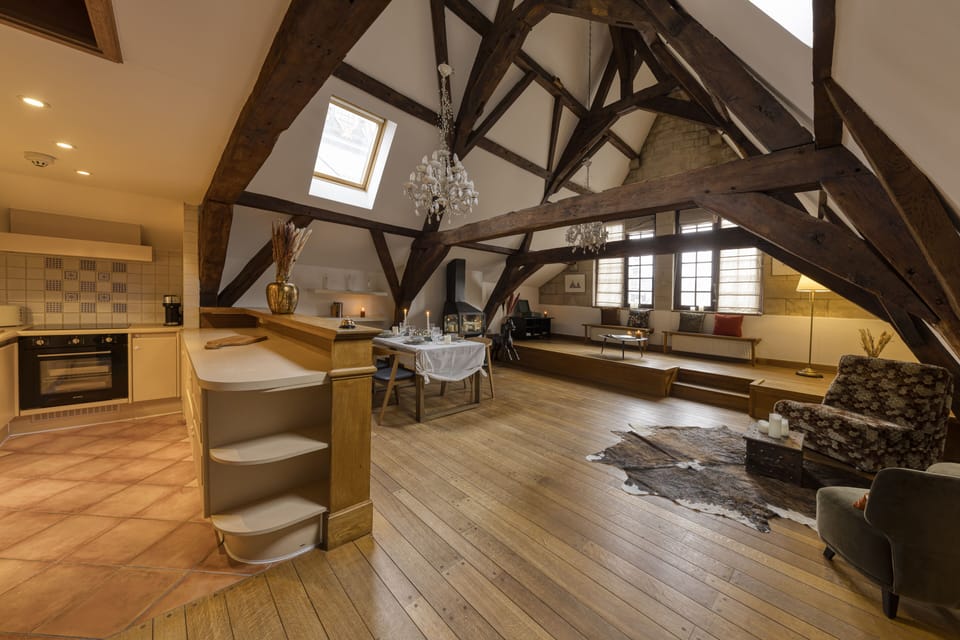 Premium Apartment | Living area | Fireplace