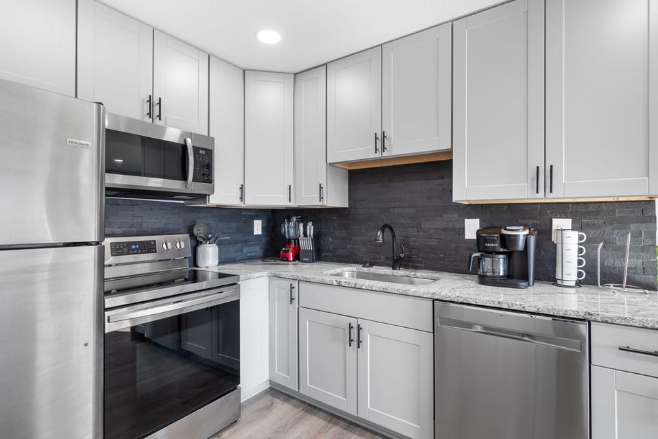 The updated Kitchen features Stainless Steel Appliances.