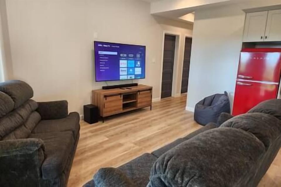 Large screen TV with stereo sound to enjoy movies and watching TV