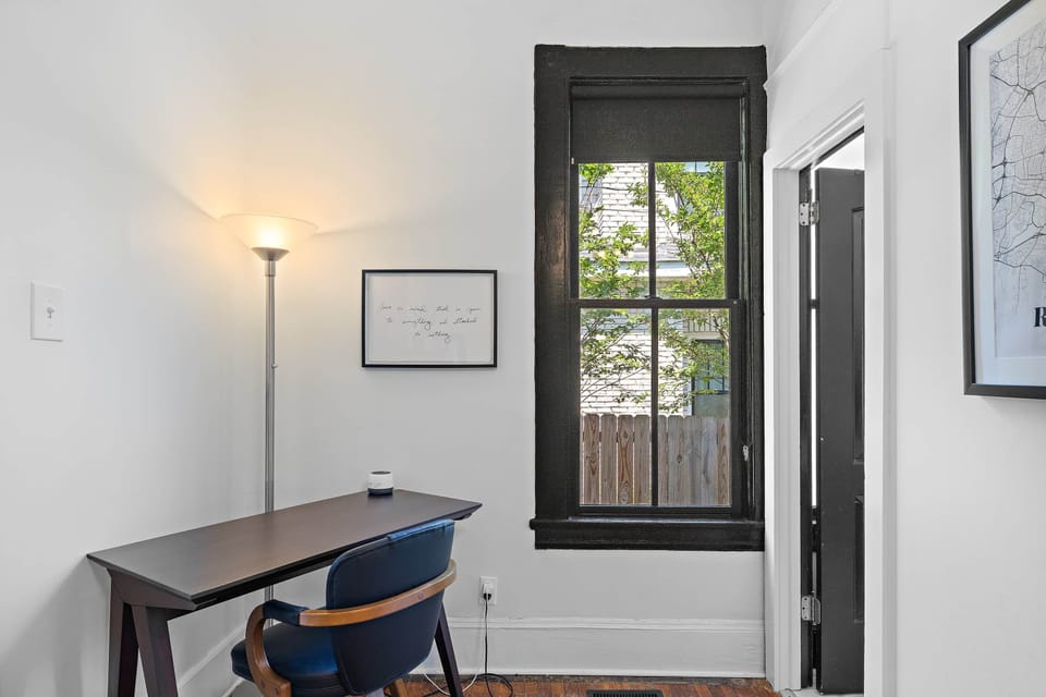Convenient desk to work on your staycation!