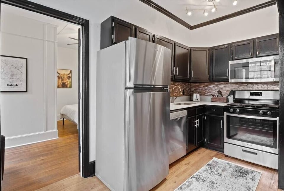 Kitchen has been updated with new stainless steel appliances