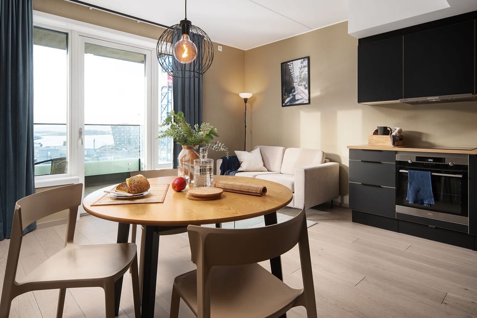 Superior Apartment, 2 Bedrooms | Private kitchen | Full-size fridge, microwave, stovetop, dishwasher