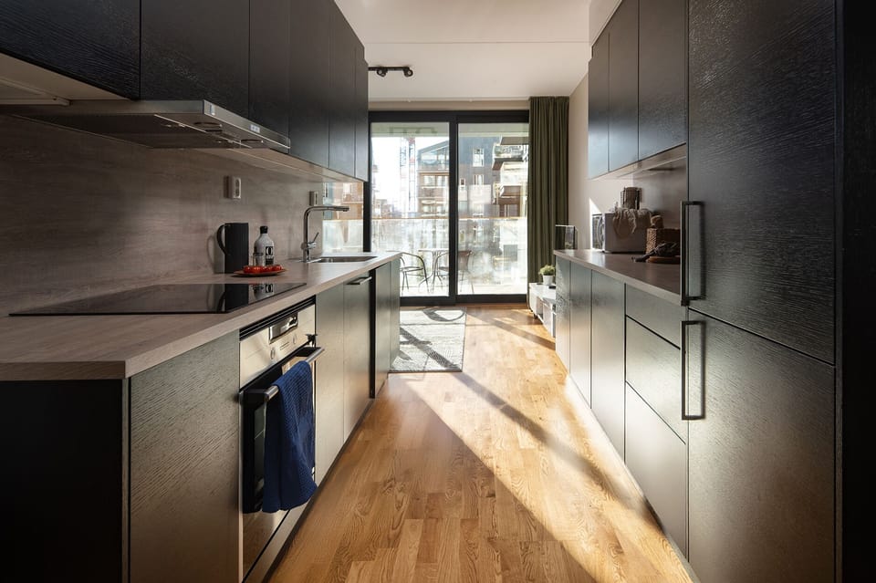Superior Apartment, 2 Bedrooms | Private kitchen | Full-size fridge, microwave, stovetop, dishwasher