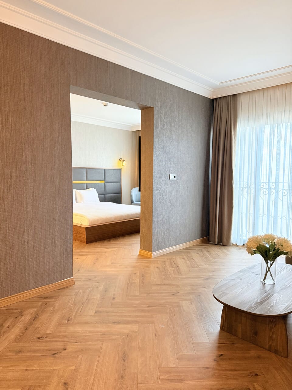 Senior Suite, 1 King Bed with Sofa bed, Non Smoking, Sea View | Living area | 80-inch Smart TV with cable channels, Netflix, streaming services
