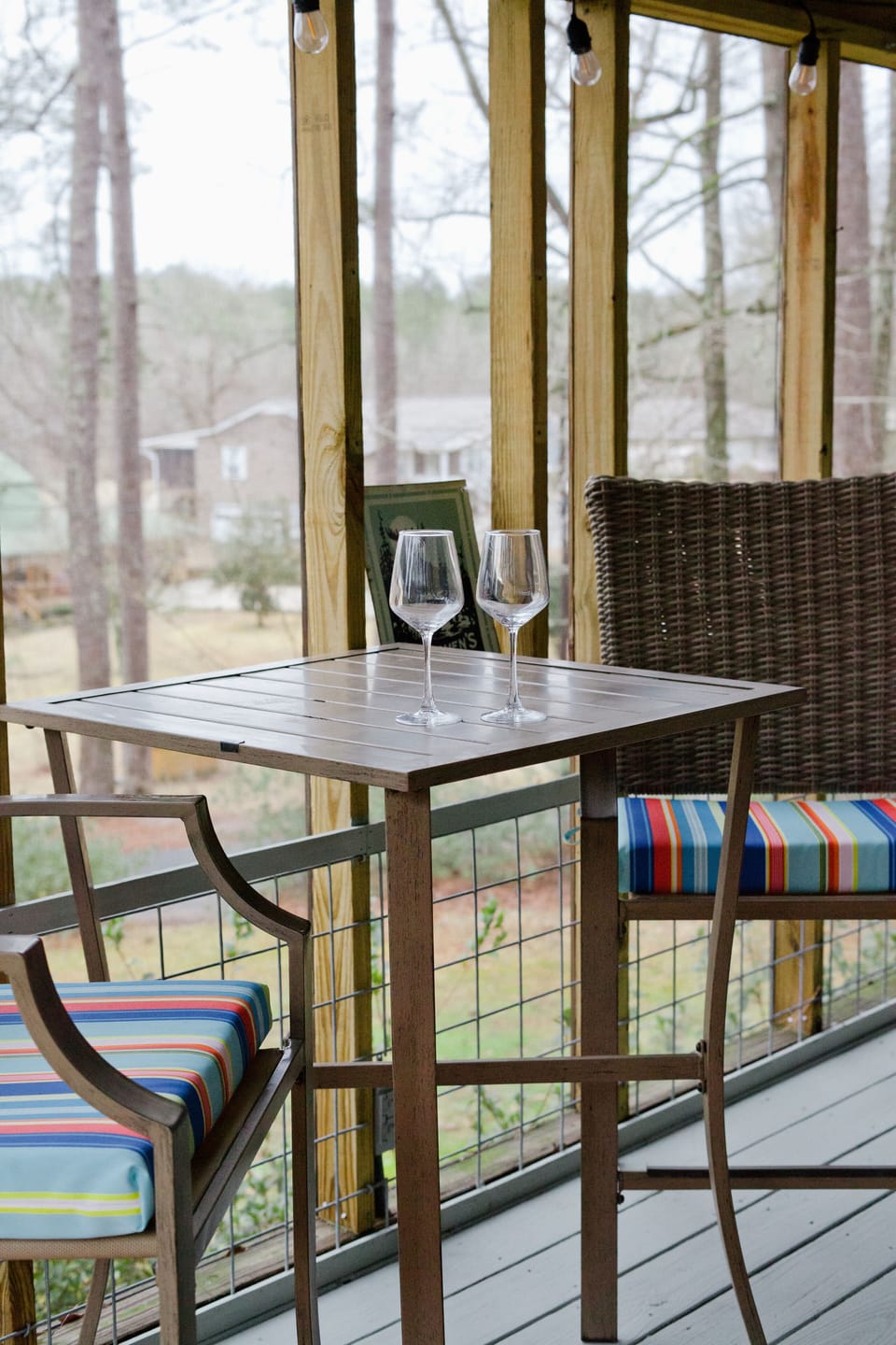Pour your morning coffee, drop into a chair on the screened porch, and let the birdsong do the rest — the spot guests never want to leave.