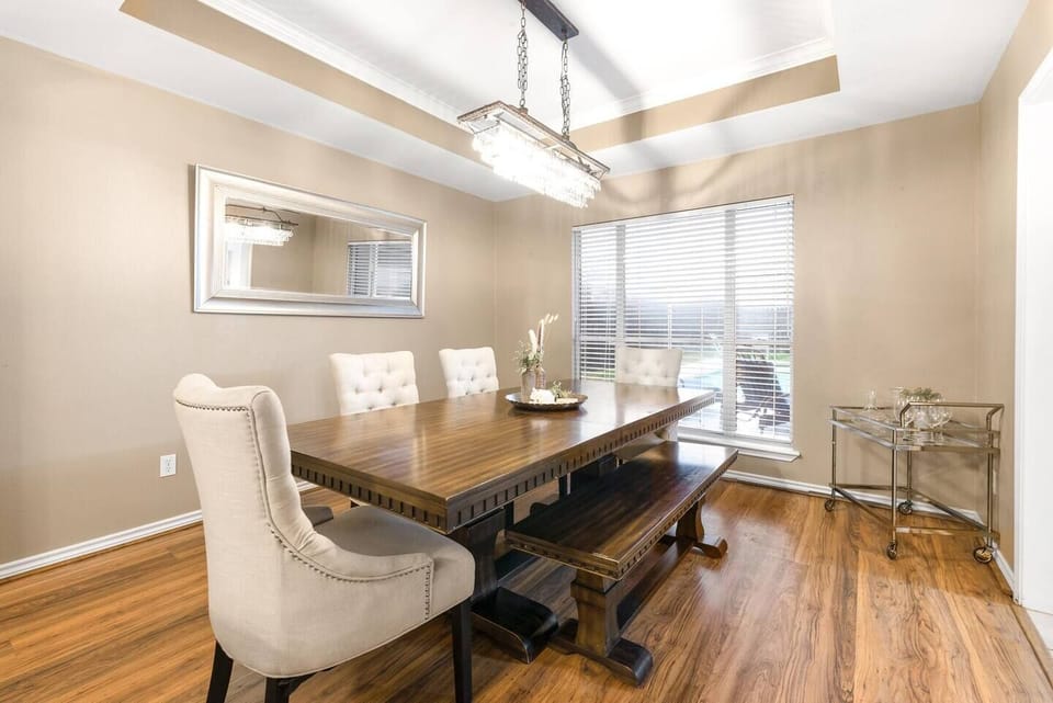 Elegant dining space with a touch of modern sophistication.