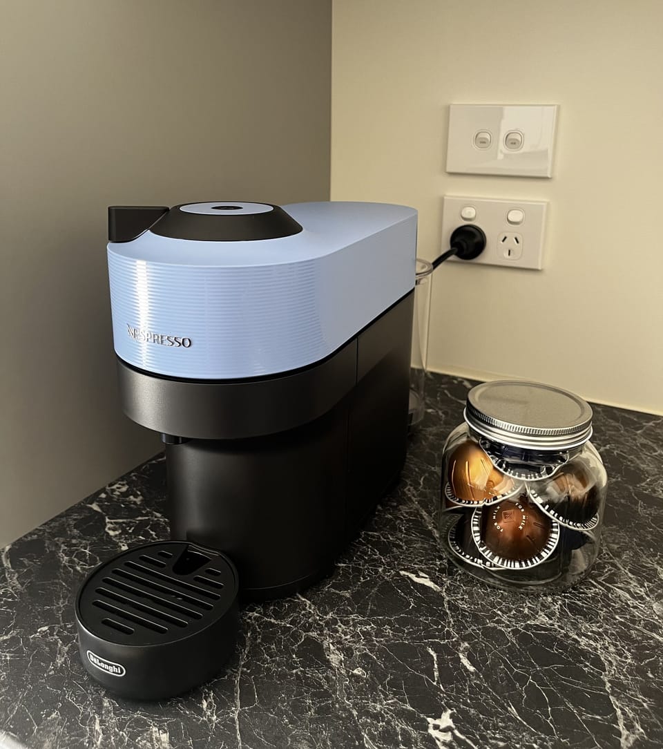 Nespresso coffee machine with coffee pods