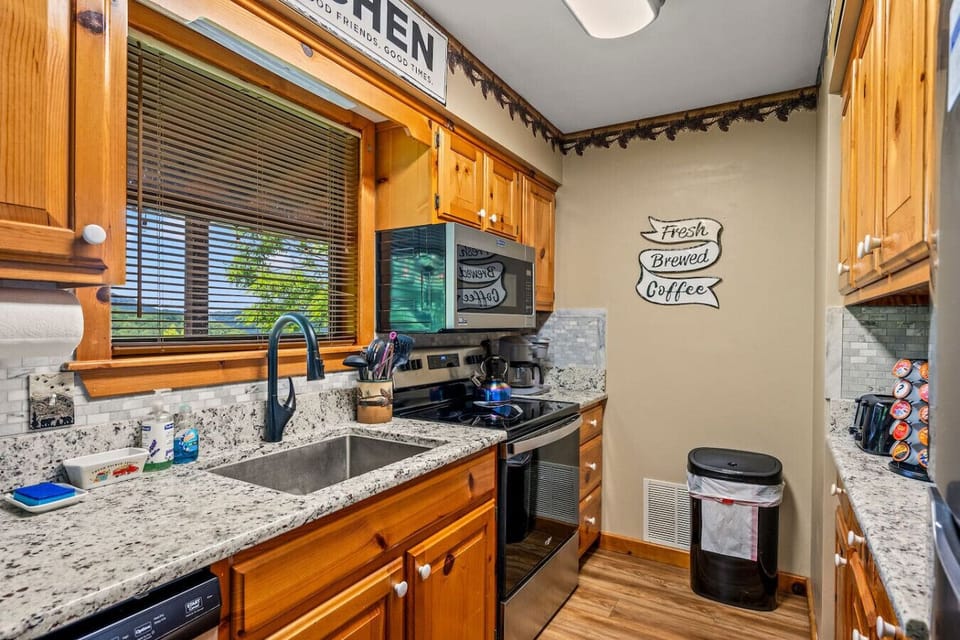 A full suite of stainless steel appliances are available for your use.