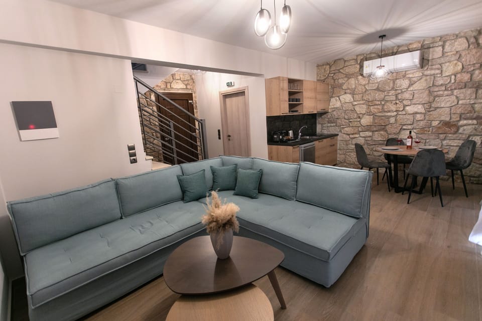 Duplex | Living area | 43-inch flat-screen TV with satellite channels