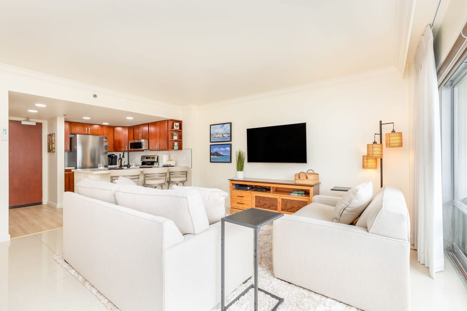 Living room and kitchen