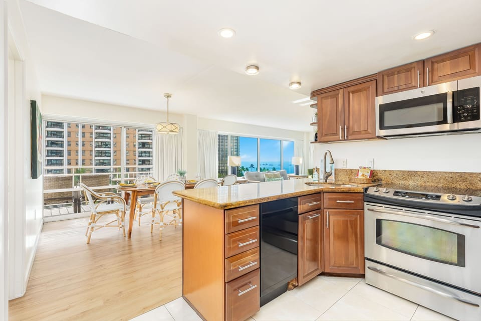 Enjoy the ocean view while cooking