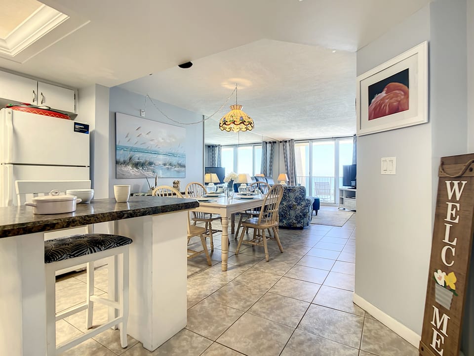 Spacious dining area with a seamless connection to the kitchen and living spaces.