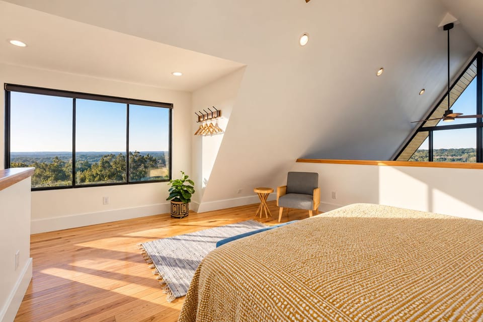 Incredible sunset view from loft bedroom