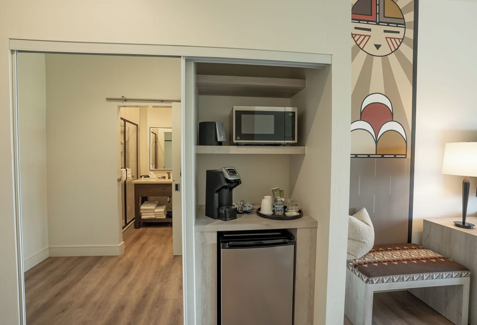 Standard Room, 2 Queen Beds | Living area | 55-inch LED TV with satellite channels